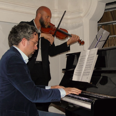 Luigi Solidoro ed il violinista Tommaso Passeri