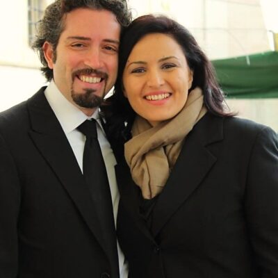 Luigi Solidoro con la moglie, il soprano Laura De Vita