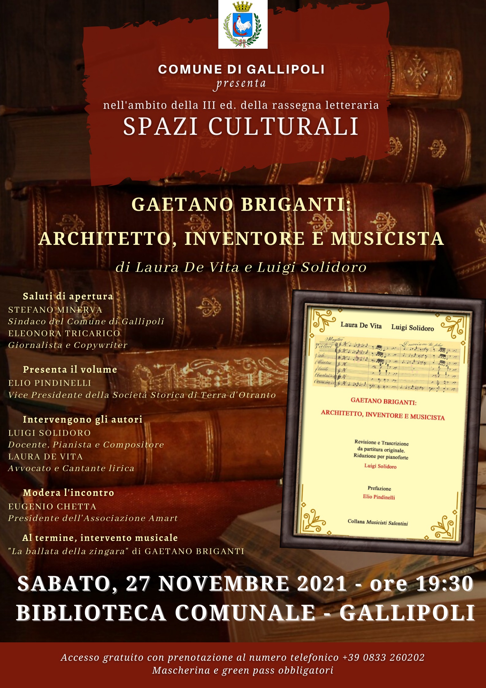 locandina presentazione libro Gaetano Briganti