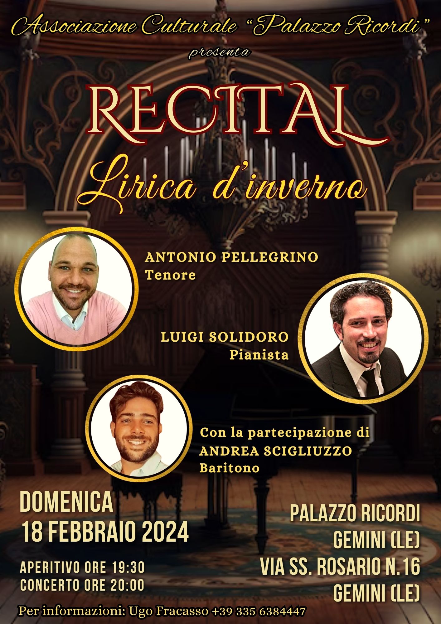locandina Concerto classico lirico con tenore e baritono - Luigi Solidoro pianista a Gemini